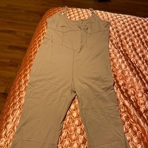 Tan athleisure jumpsuit